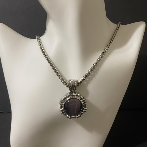 SILVER FOXTAIL CHAIN WITH 4 PENDANTS BUNDLE - Picture 6 of 11